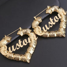 Load image into Gallery viewer, HEART Bamboo Custom Earrings