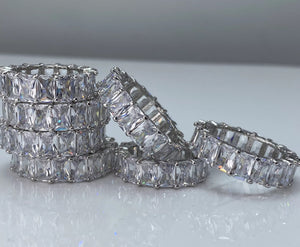 Iced Baguettes Band Ring